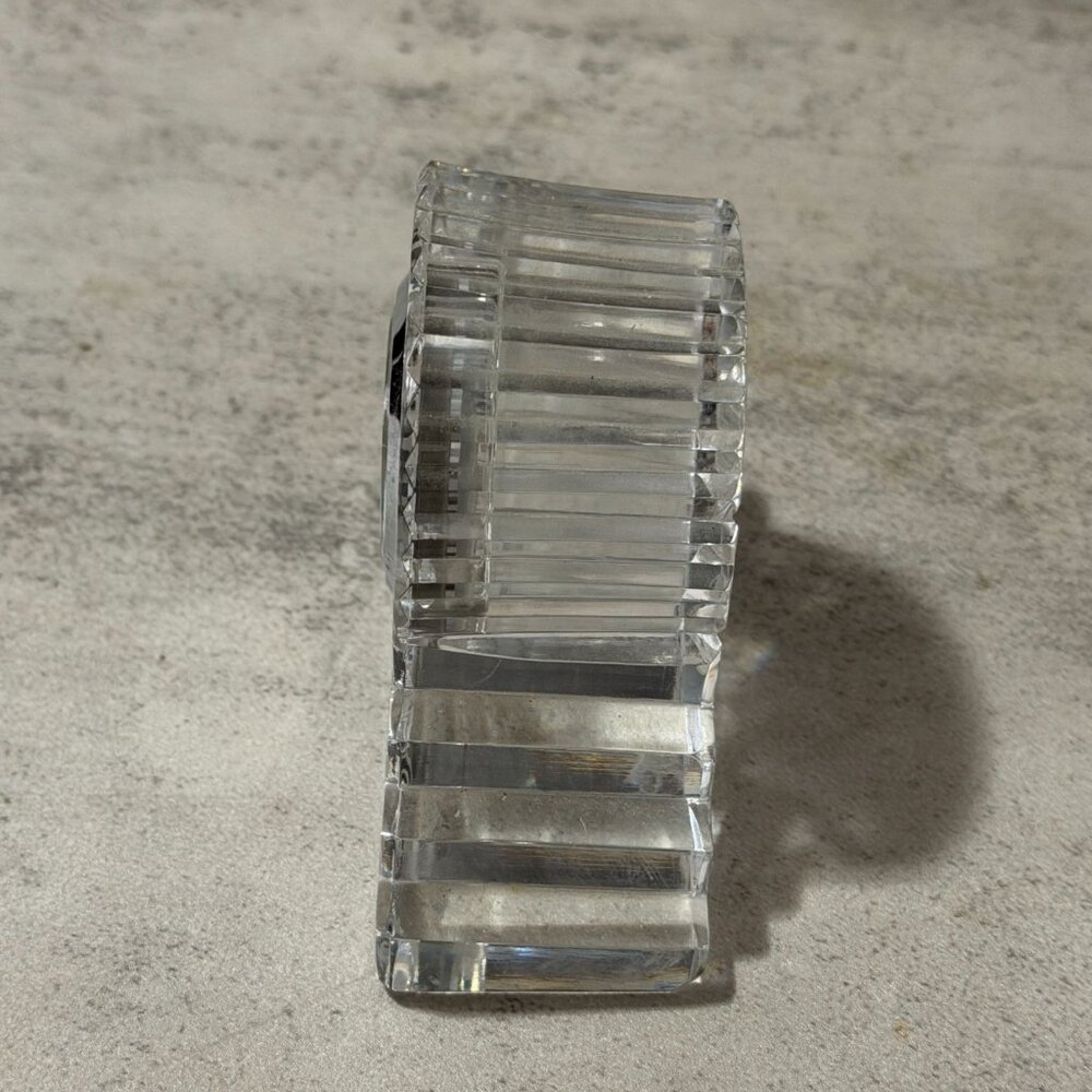 Waterford Wharton Crystal Desk Mantle Clock 4" x 2.5" New Battery Works c. 2000 - Picture 3 of 7